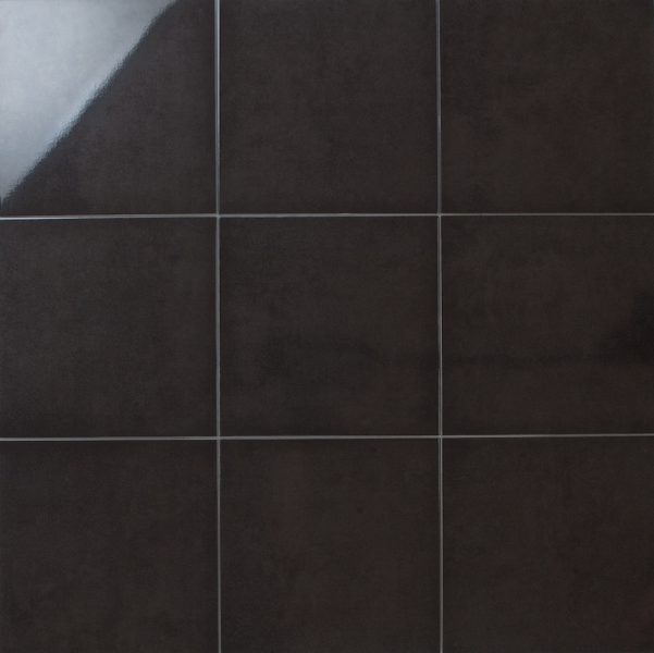Glossy black square porcelain floor and wall tile, size 13" x 13"