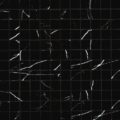 Glossy polished black marble look porcelain mosaic floor and wall tile with white veining, size 12" x 12"