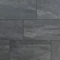 Matte dark grey rectangular porcelain floor and wall tile, size 12" x 24", stacked like bricks